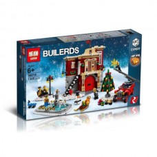 36014 Lepin Пожарная часть в зимней деревне