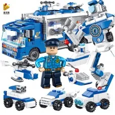 659004 Panlos Brick Полицейская машина трансформер 6 в 1
