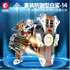 109008 Sembo Block Робот Heavy-Duty Mecha MUZ White Shark 14