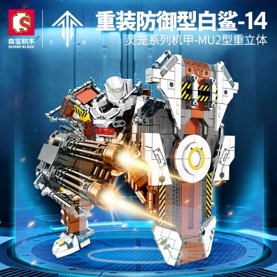 109008 Sembo Block Робот Heavy-Duty Mecha MUZ White Shark 14