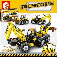 703303 Sembo Block Вилочный погрузчик - экскаватор: 3 в 1