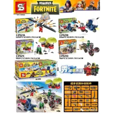 SY1392 SY Fortnite 4 машины с минифигурками