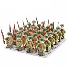 DZ-123 TBS Toys Солдаты: 24 минифигурки, 24 винтовки, 1 пластина 16х16