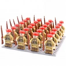 DZ-155 TBS Toys Солдаты: 24 минифигурки, 24 винтовки, 1 пластина 16х16