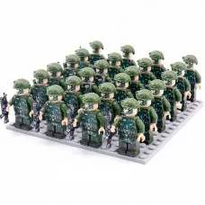 DZ-97 TBS Toys Спецподразделение: 24 минифигурки, 24 винтовки, 1 пластина 16х16